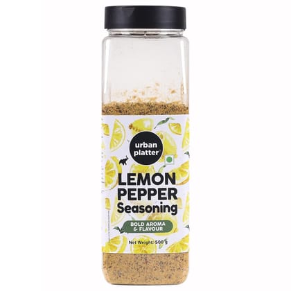Urban Platter Lemon Pepper Seasoning Mix Shaker Jar, 500g (Sprinkle on Veggies, Salads and Anything of The Grill | Flavour Enhancer)