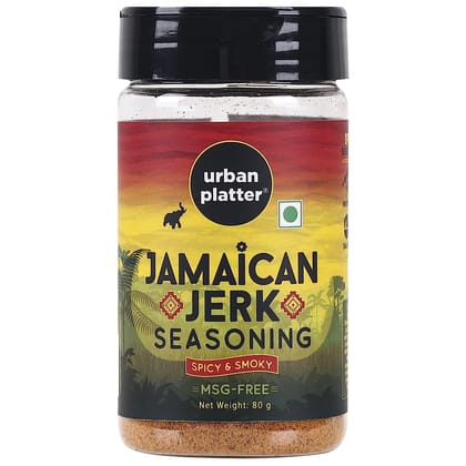 Urban Platter Jamaican Jerk Seasoning Shaker Jar, 80g (Spicy and Smoky Seasoning, Ideal for Marination for BBQ, Sprinkle Over French Fries and Snacks)