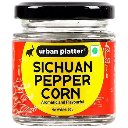 Urban Platter Sichuan Peppercorns, 30g | Sichuan | Schezwan | Pepper Corns | Mouth-numbing Spice | Red Sichuan Peppers | Imported