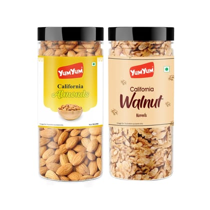 Yum Yum Almonds (Badam) & Walnut Kernels (Akhrot Giri) 500g (2x 250g)
