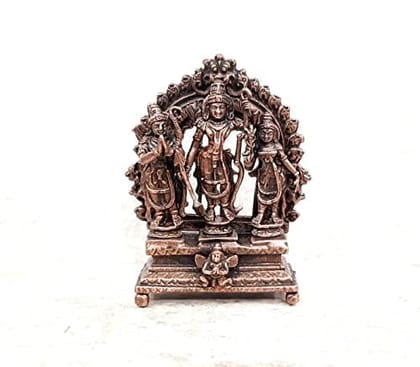 Searchers Paradise - Copper Idols Ramdarbar,2.7 inches, Copper Handmade 107 Grams, Patina Antique Finish, Pack of 1 Piece