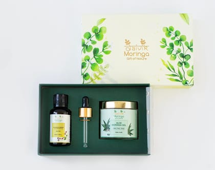 Daivik Moringa Skin Care Combo Pure Aloe Vera Moringa Gel 110g + Pure Moringa Seeds Cold Pressed Oil 30ml for Rakhi Gift Set
