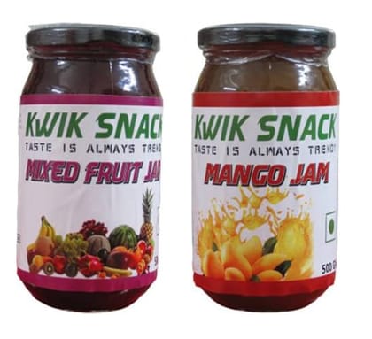 KWIK SNACK COMBO PACK OF MIXED FRUIT JAM & MANGO JAM (500 GM EACH)