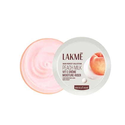 Lakme Peach Milk Soft Cream Moisturizer, 50 g | 24 hr moisture lock,non sticky |