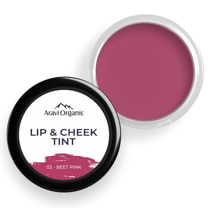Aravi Organic Everyday Vegan Lip and Cheek Tint Balm | Lip Tint - Peony Peach