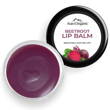 Aravi Organic Beetroot Lip Balm For Women & Men | For Dark Lips, Lip Lightening, Dry & Chapped Lips | Makes Soft & Glossy Lips