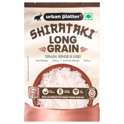 Urban Platter Shirataki Long-Grain Rice, 220g (Keto-Friendly | Low-Carb | Low-Calories | Fat-Free | Gluten-Free | Konjac Miracle Rice)