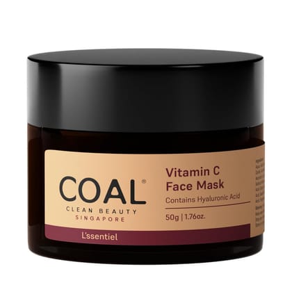 COAL Clean Beauty Vitamin C Face Mask with Hyaluronic Acid & Mango Extract | Bright & Glowing Skin | Women | All Skin Types | 50g