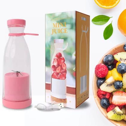 5334A BLENDER PORTABLE JUICER FOR SMOOTHIE , JUICE , VEGETABLE SHAKES WITH 6 BLADES WIRELESS CHARGING MINI PERSONAL SIZE MIXER BOTTLE GRINDER, 420 ML MULTICOLOR