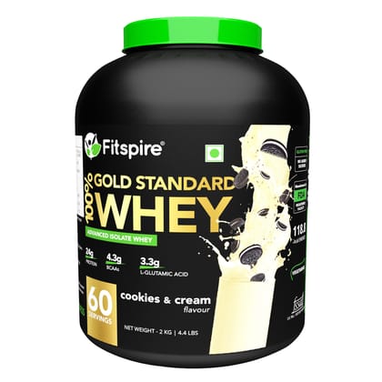 Fitspire Advanced Isolate Gold Whey Protein 2 Kg (60 Servings) Cookie & Cream